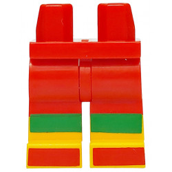 Hips and Legs with Molded Bright Light Orange Lower Legs / Boots and Printed Green Knee Stripes and Red Toes Pattern: {ярко червен}