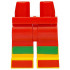 Hips and Legs with Molded Bright Light Orange Lower Legs / Boots and Printed Green Knee Stripes and Red Toes Pattern: {ярко червен}
