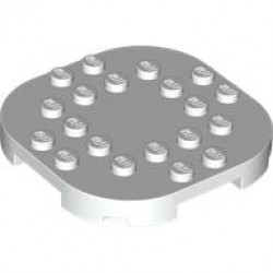 PLATE, 6X6X2/3, CIRCLE, W/ REDUCED KNOBS: {бял}