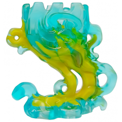Minifigure Pedestal Ghost / Smoke with Marbled Bright Light Orange Pattern: {прозрачно светло син}