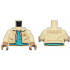 Torso Jacket Open, Pockets, Orange Buttons and Badge over Dark Turquoise Shirt, Medium Nougat Neck Pattern / Tan Arms / Medium Nougat Hands: {тухлено жълт}