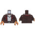 Torso Jacket with Clasps and Dark Red Plaid Lining over Light Bluish Gray Shirt, Light Nougat Neck with Chest Hair, Belt with Buckle Pattern / Dark Brown Arms / Dark Orange Hands: {тъмно кафяв}