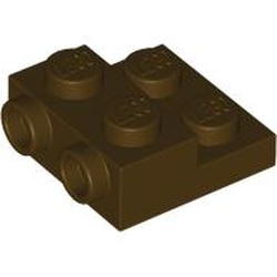 PLATE 2X2X2/3 W/ 2. HOR. KNOB: {тъмно кафяв}