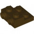 PLATE 2X2X2/3 W/ 2. HOR. KNOB: {тъмно кафяв}