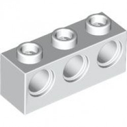 BRICK 1X3 W/ 3X4.85 HOLE: {бял}
