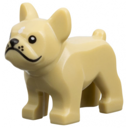 Dog, French Bulldog with Black Eyes, Nose, Mouth, and Whiskers, White Spot on Forehead Pattern: {пясъчно жълт}