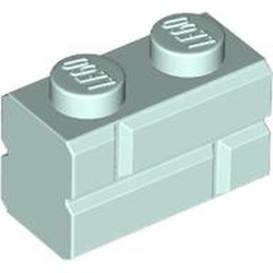 Brick, Modified 1 x 2 with Masonry Profile: {аквамарин}