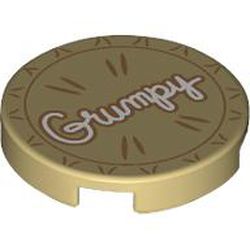 FLAT TILE 2X2, ROUND, NO. 1306: {тухлено жълт}