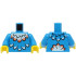 Torso with White Feathers with Orange Tips Pattern (BAM) / Dark Azure Arms / Yellow Hands: {тъмно небесносин}