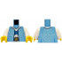 Torso Robe with White Swirls over Tunic, Blue Straps and Belt with Gold Buckle Pattern / White Arms / Yellow Hands: {умерено син}