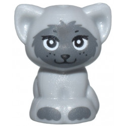 Cat, Friends, Baby Kitten, Sitting with Black Eyes, Nose and Mouth, and Dark Bluish Gray Muzzle and Paws Pattern: {умерено каменно сив}