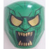 Large Figure Face with Brow and Nose Detail, 2 x 2 Round Brick Attachment with Gold Eyes, Open Mouth with Teeth, and Lines Pattern (Green Goblin): {тъмно зелен}