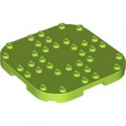 PLATE, 8X8X2/3, CIRCLE, W/ REDUCED KNOBS: {ярко жълто-зелен}