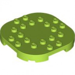 PLATE, 6X6X2/3, CIRCLE, W/ REDUCED KNOBS: {ярко жълто-зелен}