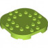 PLATE, 6X6X2/3, CIRCLE, W/ REDUCED KNOBS: {ярко жълто-зелен}