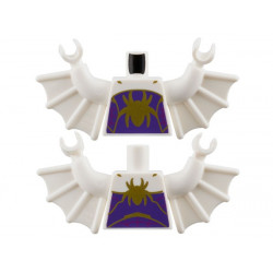 Torso Gold Spider and Trim on Dark Purple Panel Pattern / White Arms with Wings / White Hands: {бял}