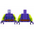 Torso Dark Blue Muscle Contours, Reddish Brown Belt with Silver Letter G Buckle Pattern / Lime Arms / Dark Purple Hands: {светло виолетов}