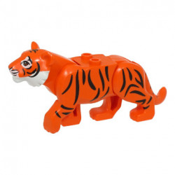 Cat, Large (Tiger) with White Muzzle and Nose and Black Stripes Pattern: {червеникаво-оранжев}