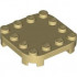 PLATE, 4X4X2/3, CIRCLE, W/ REDUCED KNOBS: {тухлено жълт}