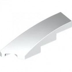 BRICK 1X4X1, HALF BOW W/ CUT, LEFT: {бял}