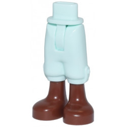 Mini Doll Hips and Trousers Cropped with Molded Reddish Brown Legs and Feet Pattern - Thin Hinge: {аквамарин}