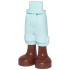 Mini Doll Hips and Trousers Cropped with Molded Reddish Brown Legs and Feet Pattern - Thin Hinge: {аквамарин}