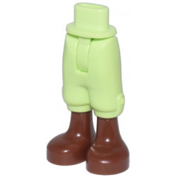 Mini Doll Hips and Trousers Cropped with Molded Reddish Brown Legs and Feet Pattern - Thin Hinge: {пролетно жълто-зелен}