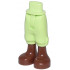Mini Doll Hips and Trousers Cropped with Molded Reddish Brown Legs and Feet Pattern - Thin Hinge: {пролетно жълто-зелен}