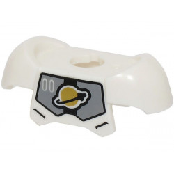 Minifigure Armor Breastplate with Shoulder Pads and 2 Back Studs with Light Bluish Gray Panels and Gold and Black Classic Space Logo Pattern (BAM): {бял}