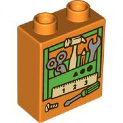 BRICK 1X2X2, NO. 256: {ярко оранжев}