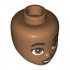 Mini Doll, Head Friends with Black Thick Eyebrows, Dark Orange Eyes, Dark Brown Lips, Lopsided Open Mouth Smile with Top Teeth with Gap Pattern: {умерен нуга}