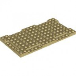 Brick, Modified 8 x 16 x 2/3 with 1 x 4 Indentations: {тухлено жълт}