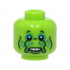 Minifigure, Head Alien Black Eyes, Dark Turquoise Eye Shadow and Dots, Nose with Tentacles, Dark Green Wrinkles, White Teeth Pattern (BAM): {ярко жълто-зелен}