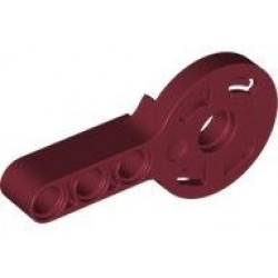 Technic Rotation Joint Disk with Large Pin Hole and 3L Liftarm Thick: {нов тъмно червен}