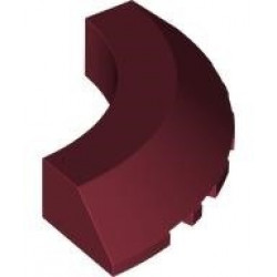 Brick, Round Corner 5 x 5 with Slope 45 Edge without Studs: {нов тъмно червен}
