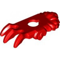 Minifigure Armor Shoulder Pads with Fur and 3 Spikes / Claws: {ярко червен}