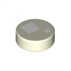 FLAT TILE 1X1, ROUND, NO. 280: {бляскаво бял}