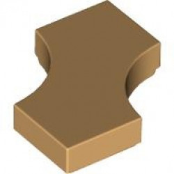 Tile, Modified 2 x 2 with 2 1 x 1 Curved Cutouts (Double Arrow): {умерен тан}
