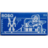 Tile 2 x 4 with Robot World (Set 60421) Blueprint with White 'ROBO' and '1:1' Pattern: {ярко син}
