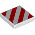 Tile 2 x 2 with Red Danger Stripes Pattern: {бял}