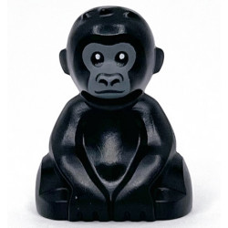Gorilla, Baby with Dark Bluish Gray Face Pattern: {черен}