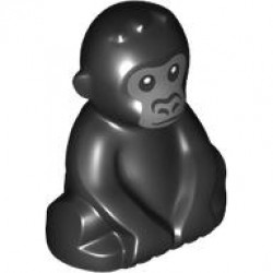 Gorilla, Baby with Dark Bluish Gray Face Pattern: {черен}