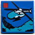 Tile 2 x 2 with LEGO City Set 60405 Emergency Rescue Helicopter Box Art Pattern: {ярко син}