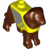 Dog, Labrador / Rescue Dog with Molded Neon Yellow Vest and Printed Silver Panel and Squares Pattern: {червеникаво-кафяв}