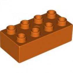 DUPLO BRICK 2X4: {червеникаво-оранжев}