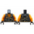 Torso Tunic with Dark Bluish Gray Shoulders, Orange Scarf, Gold Dragon Head and Ropes and Silver Carabiner Pattern / Orange Arms / Black Hands: {черен}