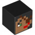 Minifigure, Head, Modified Cube with Pixelated Medium Nougat Face, Red Lips, Green Eye, Reddish Brown Eye Patch Pattern (Minecraft Buccaneer): {черен}