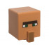 Minifigure, Head, Modified Cube Tall with Raised Rectangle with Pixelated Dark Brown Narrow Unibrow, Green Eyes, and Medium Nougat Nose Pattern (Minecraft Shepherd Villager): {нуга}