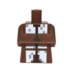 Torso, Modified Long with Folded Arms with Pixelated White, Dark Brown and Light Bluish Gray Minecraft Shepherd Villager Pattern: {червеникаво-кафяв}