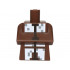 Torso, Modified Long with Folded Arms with Pixelated White, Dark Brown and Light Bluish Gray Minecraft Shepherd Villager Pattern: {червеникаво-кафяв}
